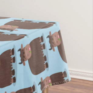 Nappe Drôle joyeux yak mangeant de l'herbe dessin d'illu