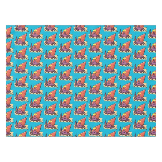 Nappe Drôle mignon caricature pourpre crabe ermite (Devant (Horizontal))