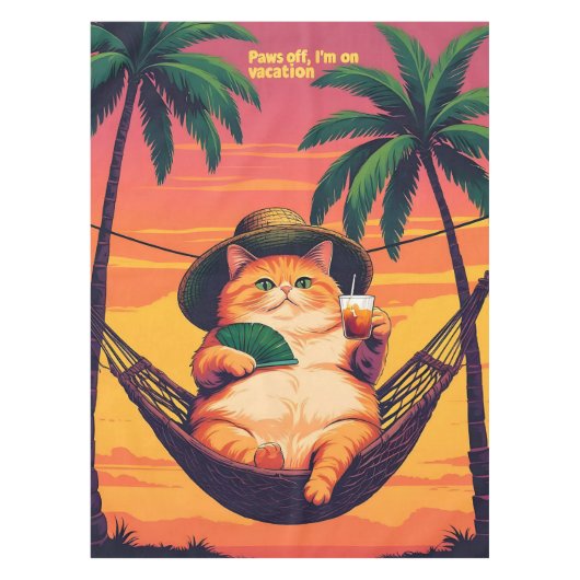 Nappe Drôle Rétro Vacances de chats d'été (Devant)