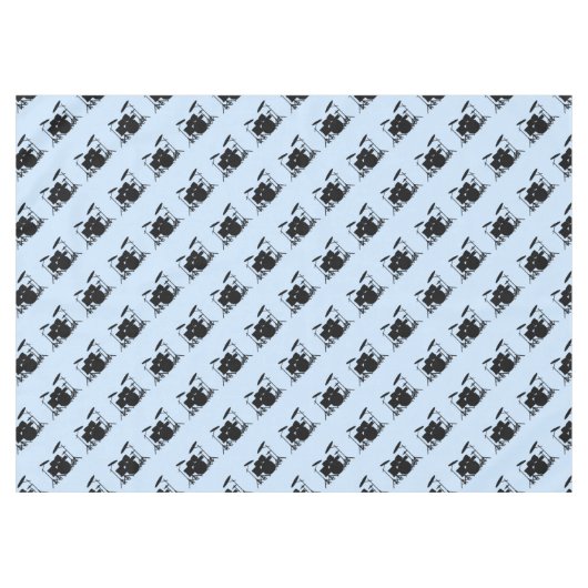 Nappe Drums Musique Design bleu (Devant (Horizontal))