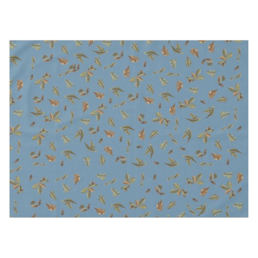 Nappe Dusty Blue Rustic Feuilles Brown (Devant (Horizontal))