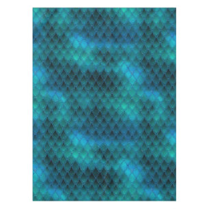 Nappe Écailles de dragon sarcelle scintillante et paille