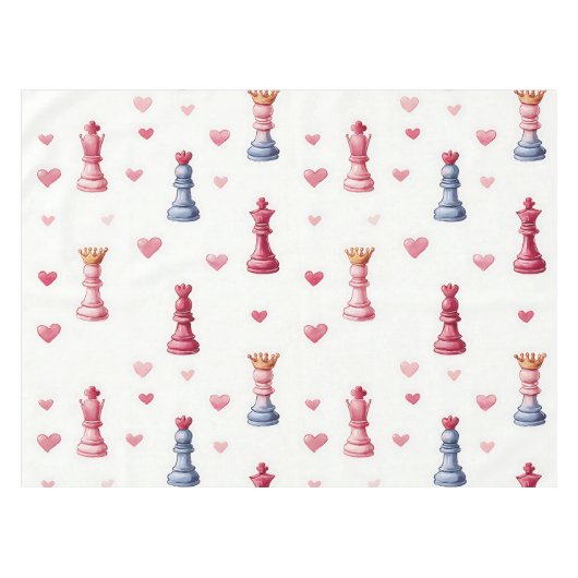 Nappe Échecs Romantiques Cœurs Saint-Valentin (Devant (Horizontal))