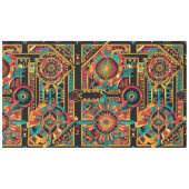Nappe Eco-Chic Cyan "Aztec Dream" Table À Manger 60" x 1 (Devant (Horizontal))