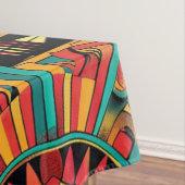 Nappe Eco-Chic Cyan "Aztec Dream" Table À Manger 60" x 1 (In Situ)