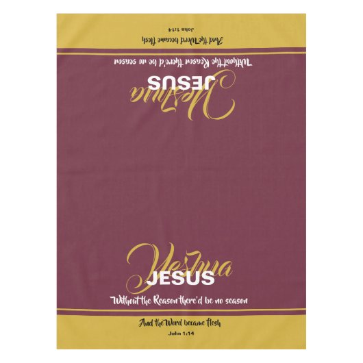 Nappe Ecriture chrétienne JÉSUS RAISON SAISON Noël (Devant)