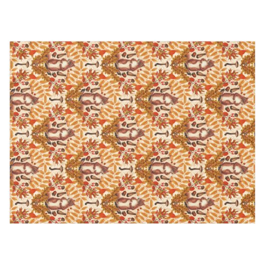 Nappe Écureuil d'automne sur blanc (Devant (Horizontal))