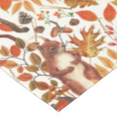 Nappe Écureuils d'automne et flore automnale sur le blan (Angle)
