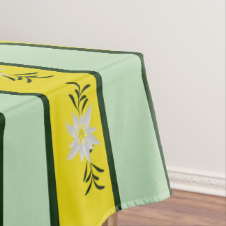 Nappe Edelweiss vert et jaune rayé