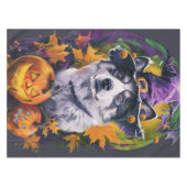 Nappe Éffrayant Akita Halloween Witch et Citrouille (Devant (Horizontal))