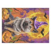 Nappe Éffrayant Akita Halloween Witch et Citrouille (Devant (Horizontal))