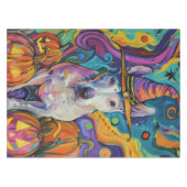 Nappe Éffrayant Bull Terrier Halloween sorcière et Citro (Devant (Horizontal))