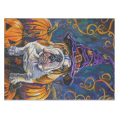 Nappe Éffrayant Bulldog Halloween sorcière et Citrouille (Devant (Horizontal))