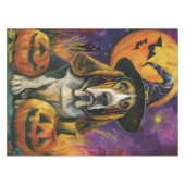 Nappe Éffrayant Halloween Hound Sorcière Et Citrouille (Devant (Horizontal))