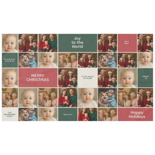 Nappe elegance LARGE family all Photos collage Christmas (Devant (Horizontal))