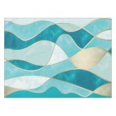 Nappe Elegant Abstract Gold Waves & Teal Marble Grunge | (Devant (Horizontal))