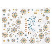 Nappe Élégant Aïd Moubarak Calligraphie Lune Étoiles (Devant (Horizontal))