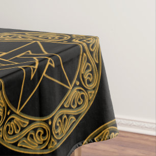 Nappe Élégant Autel Star Wicca Pentacle Gold Filigree