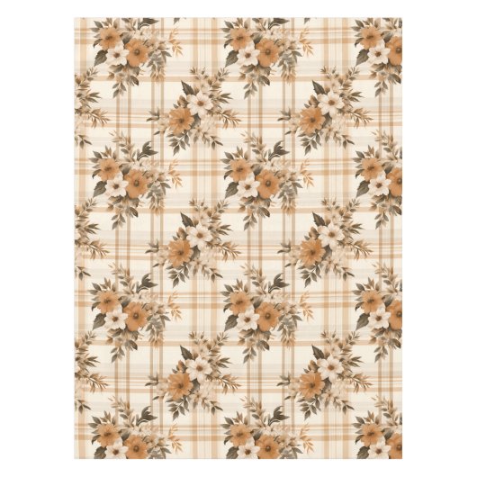 Nappe Élégant automne floral plaid automne (Devant)