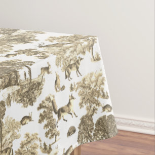 Nappe Elégant Beige French Toile Rabbit