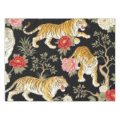 Nappe Elegant Black Chinoiserie Tiger and Peony Pattern (Devant (Horizontal))