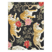 Nappe Elegant Black Chinoiserie Tiger and Peony Pattern (Devant)