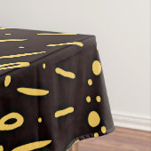 Nappe Elegant Black Gold Ethnic Floral Tablecloth (In Situ)