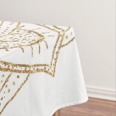 Nappe Elégant blanc & or Mandala conception main dessiné (In Situ)