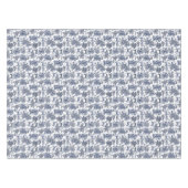 Nappe Elégant Bleu Blanc Rustique Horses Toile (Devant (Horizontal))