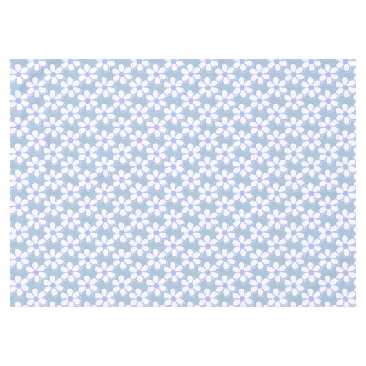 Nappe Elégant bleu clair et Fleurs blanches (Devant (Horizontal))
