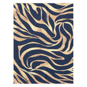 Nappe Elégant bleu marine Gold Zebra Imprimer