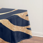 Nappe Elégant bleu marine Gold Zebra Imprimer (In Situ)