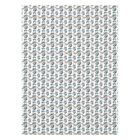 Nappe Élégant bleu Noël blanc cheval motif (Devant)