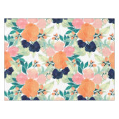 Nappe Elégant bleu rose orange Fleurs d'aquarelle Floral (Devant (Horizontal))