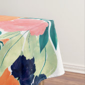 Nappe Elégant bleu rose orange Fleurs d'aquarelle Floral (In Situ)