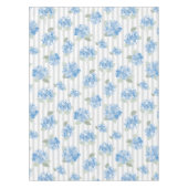 Nappe Elegant Blue Hydrangea Pattern Gray Stripe  (Devant)