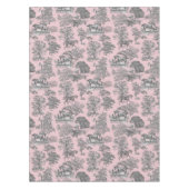 Nappe Elégant Chic Grey Rose Rustique Horses Toile (Devant)