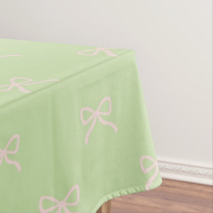 Nappe Élégant Féminin Motif Ruban Vert & Rose Printemps