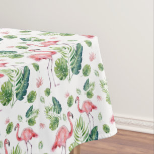 Nappe Élégant Flamant rose rose Tropical Feuille Motif