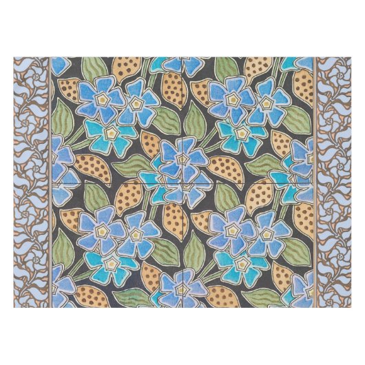 Nappe Élégant Fleur Bleu Périwinkle Floral Classic (Devant (Horizontal))