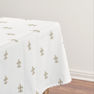 Nappe Élégant Fleur de Lis Vintage Français