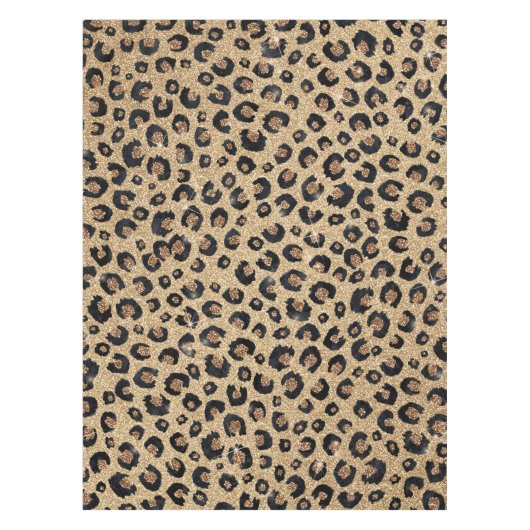 Nappe Elegant Gold Glitter Black Leopard Print (Devant)