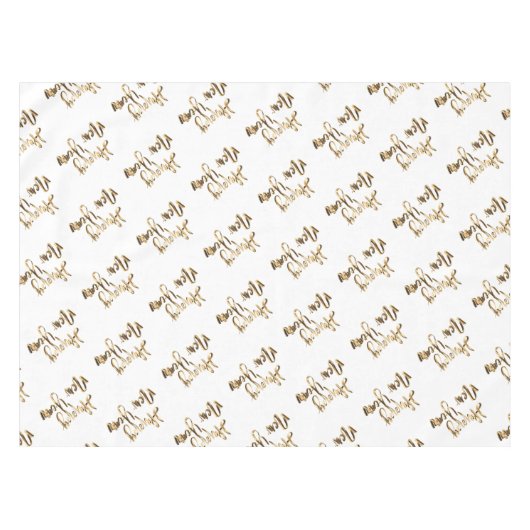 Nappe Elégant Gold Look Script Bonne année (Devant (Horizontal))
