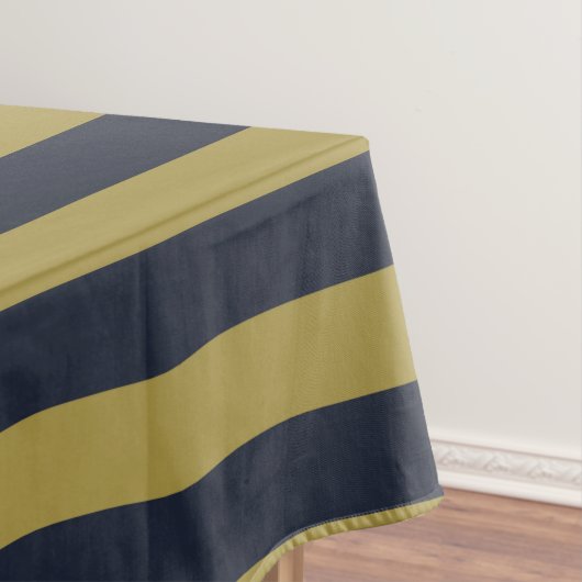 Nappe Elégant Gold & Navy Blue Vertical Stripes (In Situ)