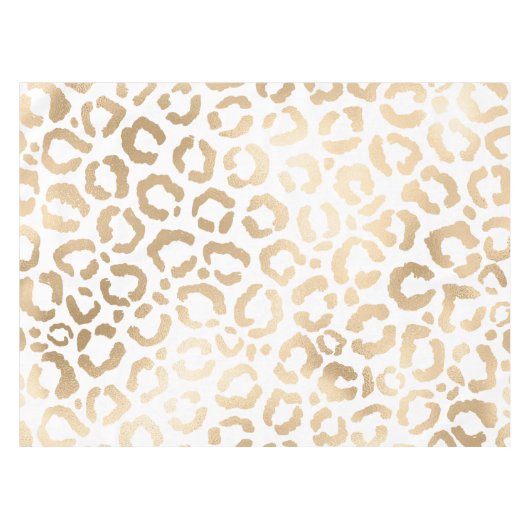 Nappe Elegant Gold White Leopard Cheetah Animal Print (Devant (Horizontal))