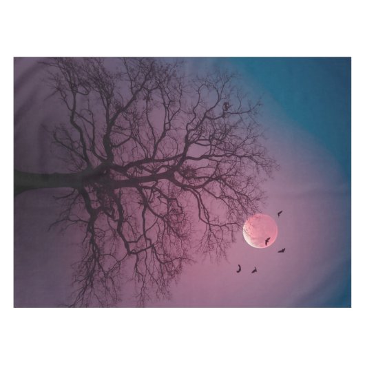 Nappe Élégant Halloween Thème Arbre Lune Artwork Éffraya (Devant (Horizontal))