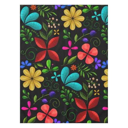 Nappe Elegant Latin American Folk Floral (Devant)