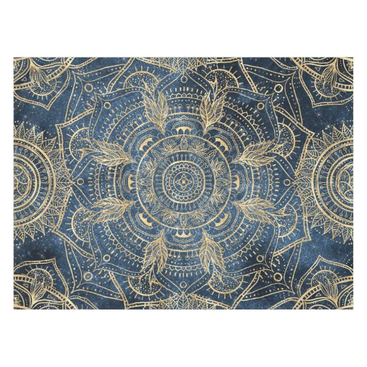 Nappe Elégant Mandala Blue Whimsy Design (Devant (Horizontal))