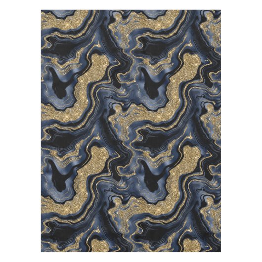 Nappe Elégant Marine bleu et or Parties scintillant Agat (Devant)