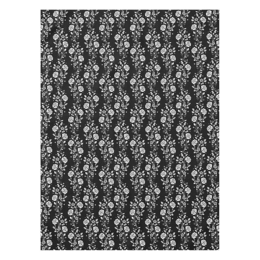 Nappe Élégant modèle floral noir (Devant)